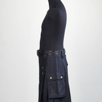 Kilt noir en coton vendu sans la ceinture