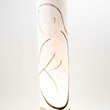 Lampe dessin de Nue à l'encre de chine