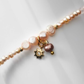 bracelet enfant en perles de cristal rose